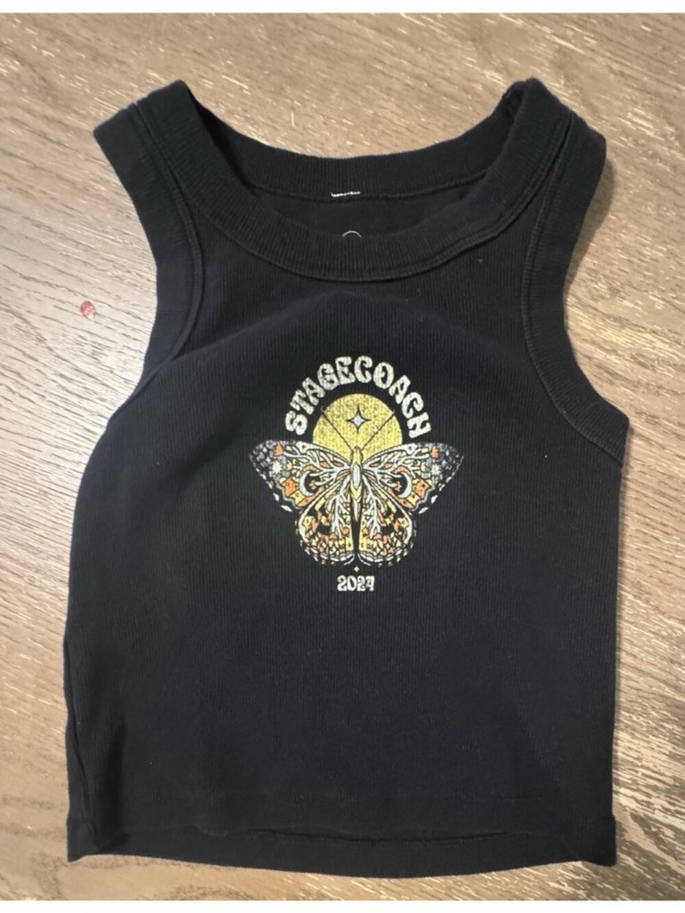 Stagecoach Women 2024 Butterfly Sun Logo Rib Tank Size Small 90s Y2k